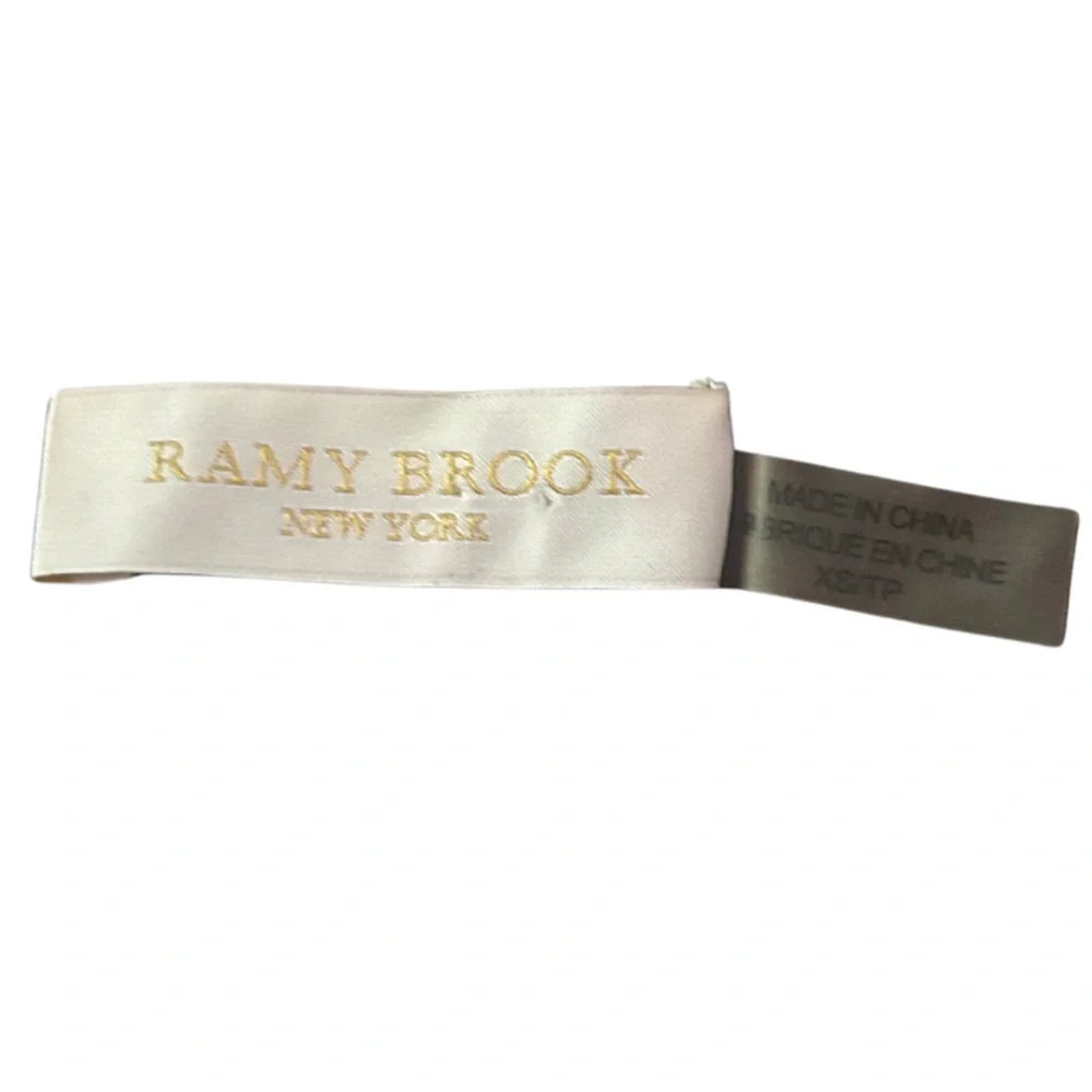 Ramy Brook Flutter Sleeve Metal Ring Neck Detail Top | Black | Size XS